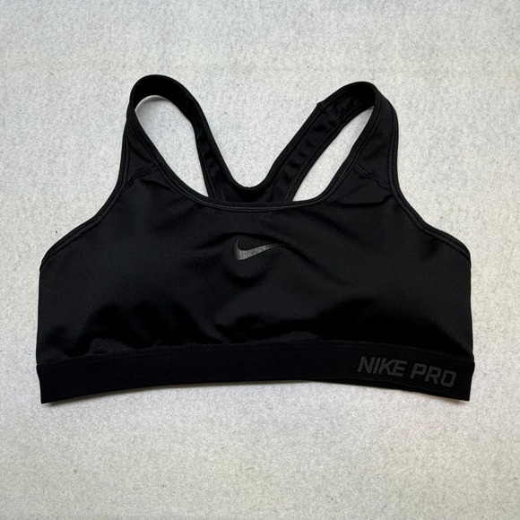 Nike Other - Nike Pro Sports Bra Racerback Dri-FIT Performance Padded Black Womens Size M